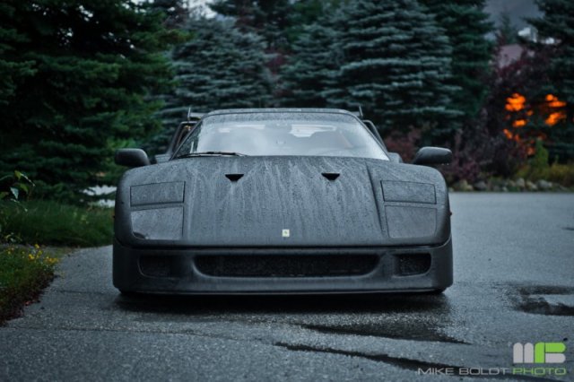 Ferrari F40 fully wrapped in 3M DI-NOC carbon fiber vinyl