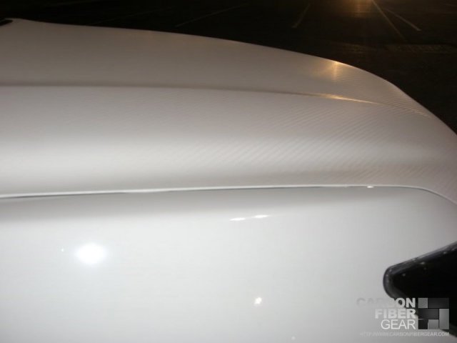 Toyota Camry with white carbon fiber DI-NOC wrapped hood